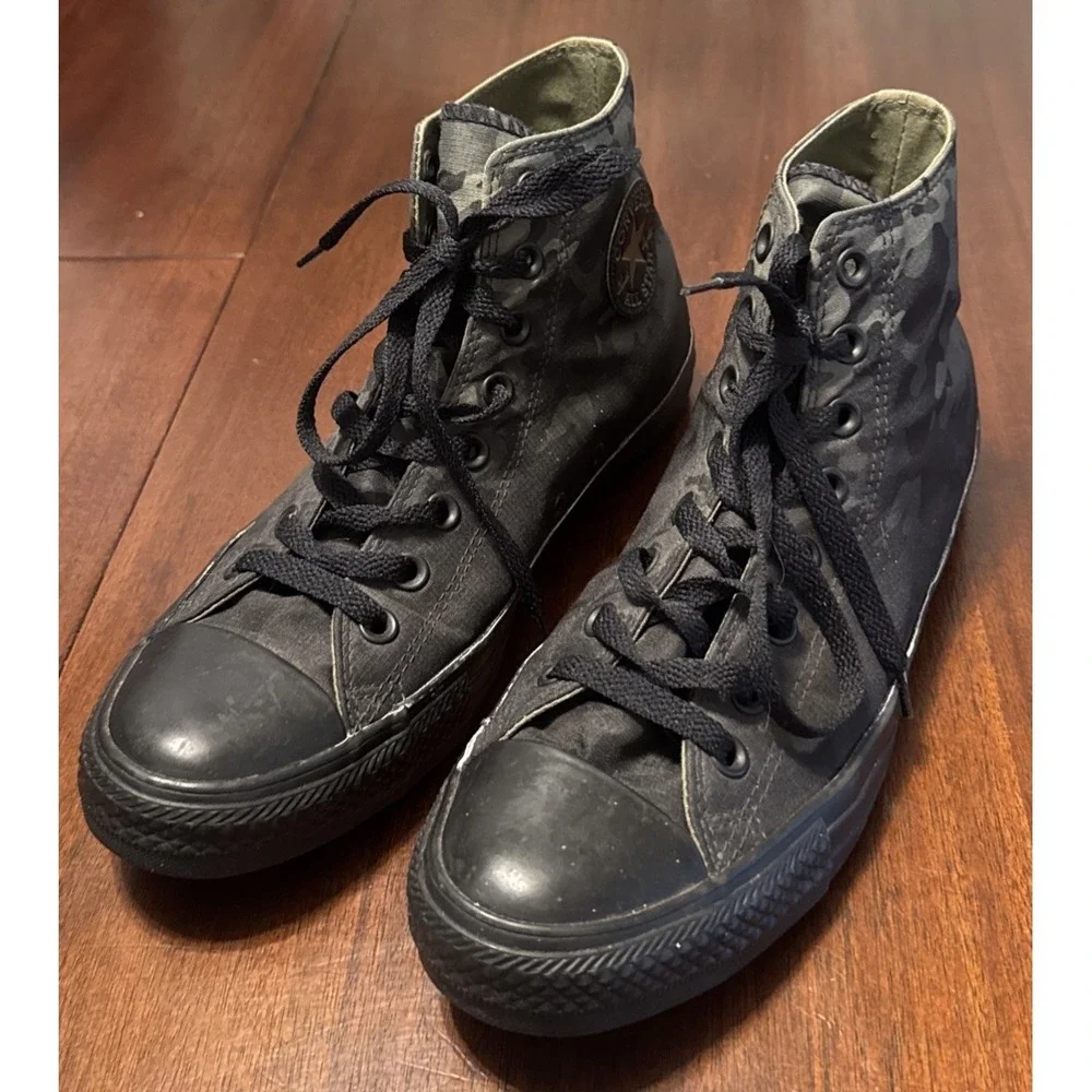 Converse Chuck Taylor All Star Hi Black‎ Camo Sneakers Mens 8 Womens 10
